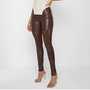 NWT Maniere de voir leather and patent leggings